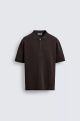 ZARA KNITTED POLO SHIRT WITH ZIP