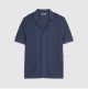 RI BLUE SLIM FIT TEXTURED KNITTED SHIRT