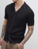 RI SLIM FIT OPEN NECK KNITTED SHIRT