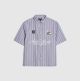 RI BLUE BOXY FIT STRIPED BADGE SHIRT