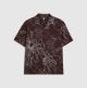 RI BROWN OVERSIZED FIT FLORAL ROPE PRINT SHIRT