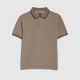 RI BEIGE SLIM FIT TEXTURED TIPPED POLO SHIRT