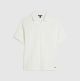 RI WHITE SLIM FIT OPEN NECK POLO SHIRT