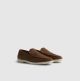 RI BROWN SUEDE WOVEN LOAFERS