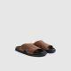 RI BROWN TEXTURED LEATHER SANDALS