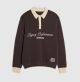 RI BROWN REGULAR FIT KNITTED BADGED RUGBY JUMPER