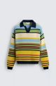 ZARA STRIPED JACQUARD KNIT POLO SHIRT RAINBOW