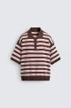 ZARA STRIPED JACQUARD KNIT POLO SHIRT