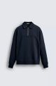 ZARA INTERLOCK POLO SWEATSHIRT WITH ZIP