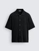 ZARA TEXTURED KNIT SHIRT BLACK