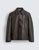 ZARA REGULAR FIT FAUX LEATHER OVERSHIRT