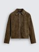 ZARA REGULAR SPLIT SUEDE OVERSHIRT