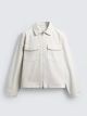 ZARA DENIM OVERSHIRT WITH ZIP WHITE