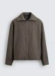 ZARA TWILL TEXTURED OVERSHIRT BROWN