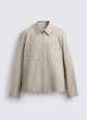 ZARA REGULAR FIT OVERSHIRT WITH POCKETS BEIGE