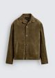 SUEDE LEATHER OVERSHIRT GREEN