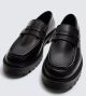 ZARA LEATHER TRACK SOLE LOAFERS