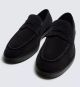 ZARA LEATHER PENNY LOAFERS BLACK SUEDE