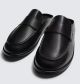 ZARA LEATHER MULE LOAFERS BLACK
