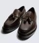ZARA DRESS PENNY LOAFERS BROWN