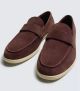 ZARA CASUAL LEATHER LOAFERS DARK BROWN