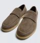 ZARA CASUAL LEATHER LOAFERS DARK BEIGE