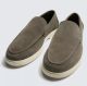 ZARA CASUAL LEATHER DARK BEIGE LOAFERS