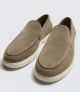 ZARA CASUAL LEATHER LOAFERS LIGHT BROWN