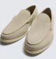 ZARA CASUAL LEATHER LOAFERS BEIGE