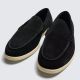 ZARA CASUAL LEATHER LOAFERS BLACK