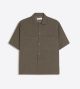 BERSHKA SHORT SLEEVE BOXY TAILORED FIT SHIRT GREY