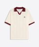BERSHKA SHORT SLEEVE PRINT POLO SHIRT RED COLLAR