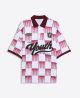 BERSHKA SHORT SLEEVE PRINT POLO SHIRT RED